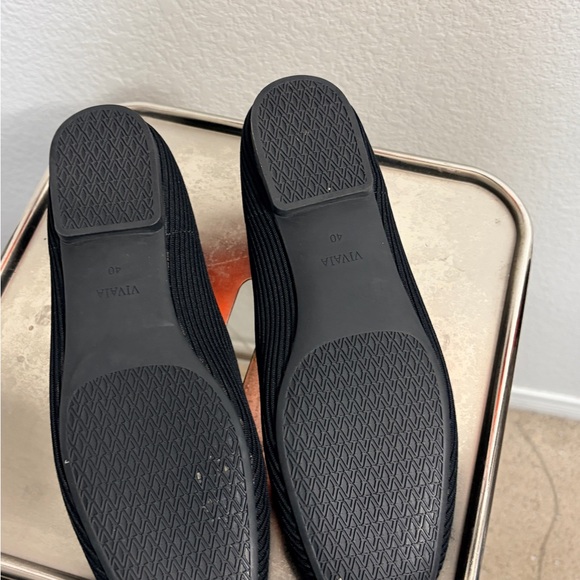 VIVAIA Black Square Toe V-Cut Flats Knit Upper Margot 2.0 Women's EU 40 US 9 - Picture 3 of 7